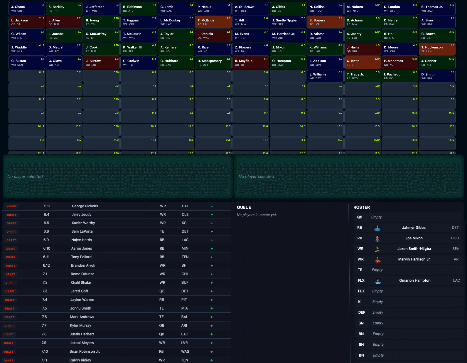 Fantasy draft simulator preview